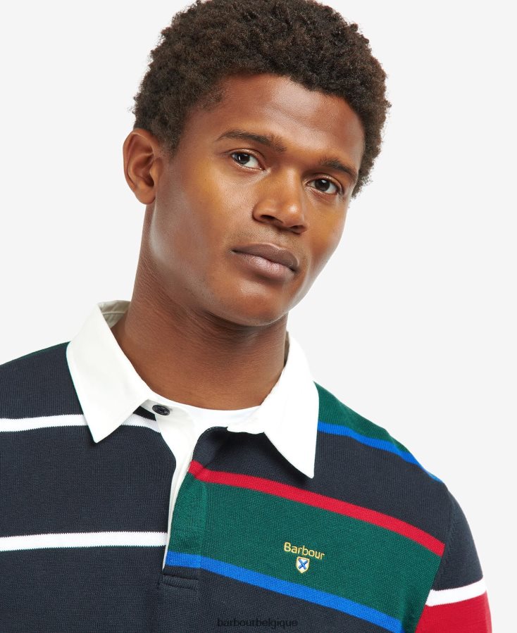 vêtements Barbour chemise de rugby en maille radcliffe marine classique Hommes T2L6ZP1116