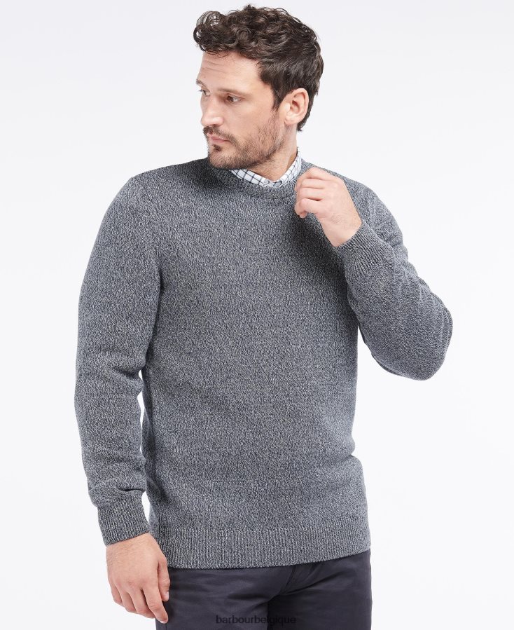 vêtements Barbour coton torsadé nelson crew marine Hommes T2L6ZP1115