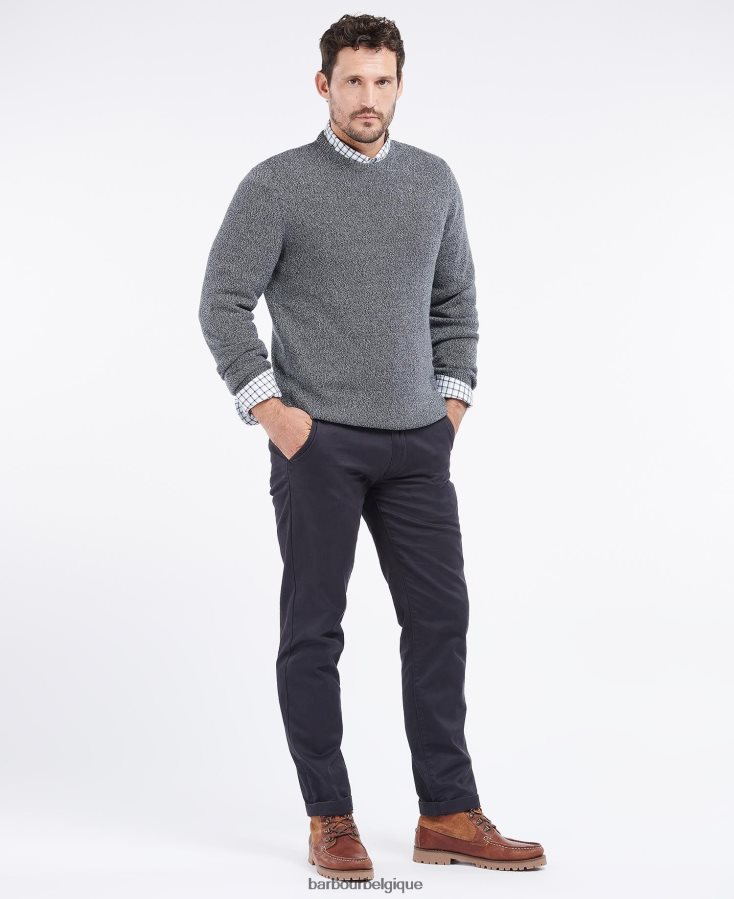 vêtements Barbour coton torsadé nelson crew marine Hommes T2L6ZP1115