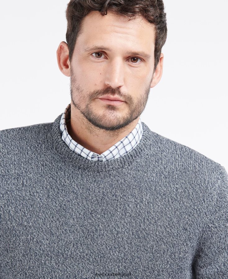 vêtements Barbour coton torsadé nelson crew marine Hommes T2L6ZP1115