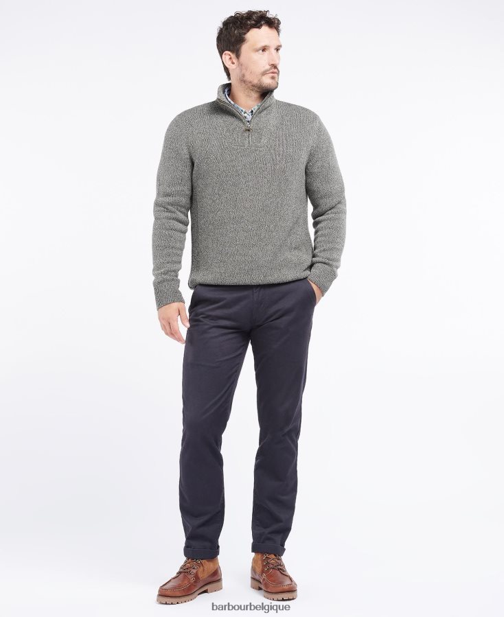 vêtements Barbour demi-fermeture éclair en coton twist nelson marine Hommes T2L6ZP1098