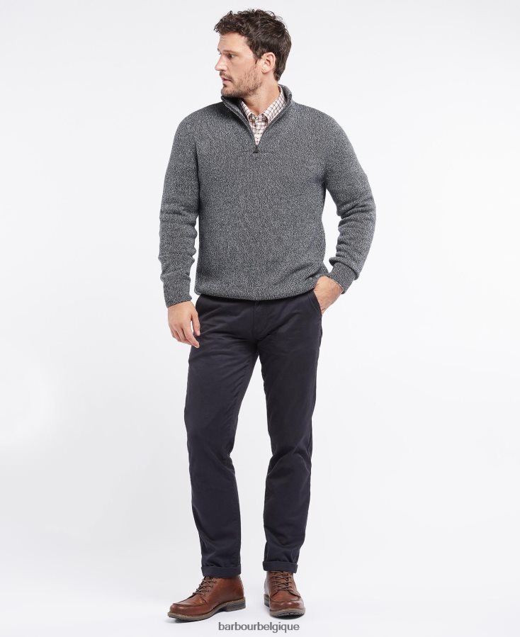 vêtements Barbour demi-fermeture éclair en coton twist nelson marine Hommes T2L6ZP1101