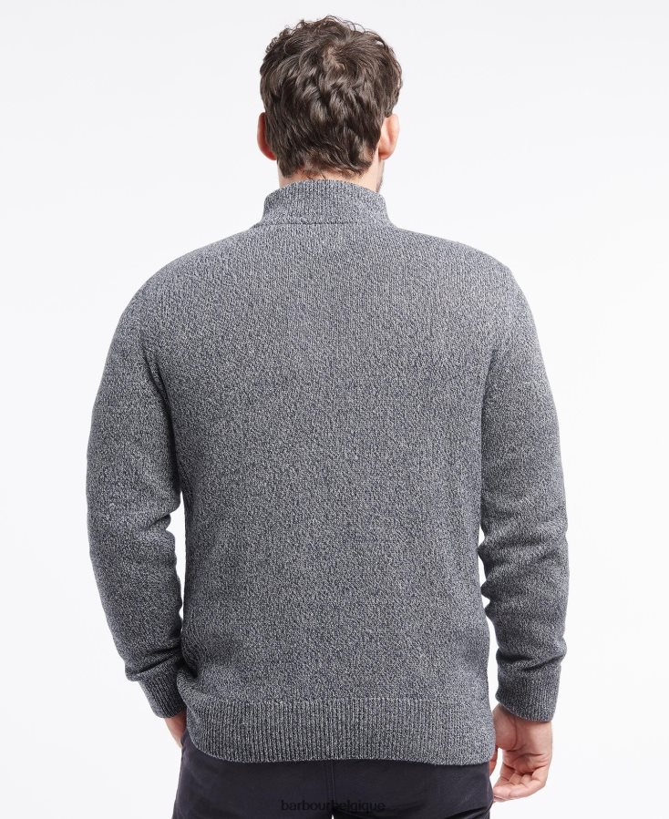 vêtements Barbour demi-fermeture éclair en coton twist nelson marine Hommes T2L6ZP1101