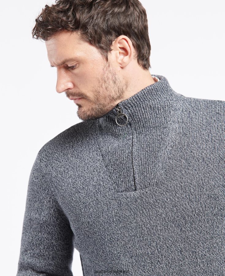 vêtements Barbour demi-fermeture éclair en coton twist nelson marine Hommes T2L6ZP1101