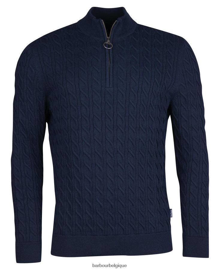 vêtements Barbour demi-zip en maille torsadée mousse légère Hommes T2L6ZP1082
