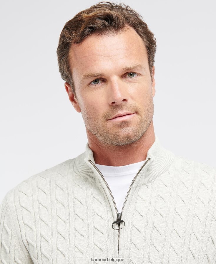 vêtements Barbour demi-zip en maille torsadée mousse légère Hommes T2L6ZP1090