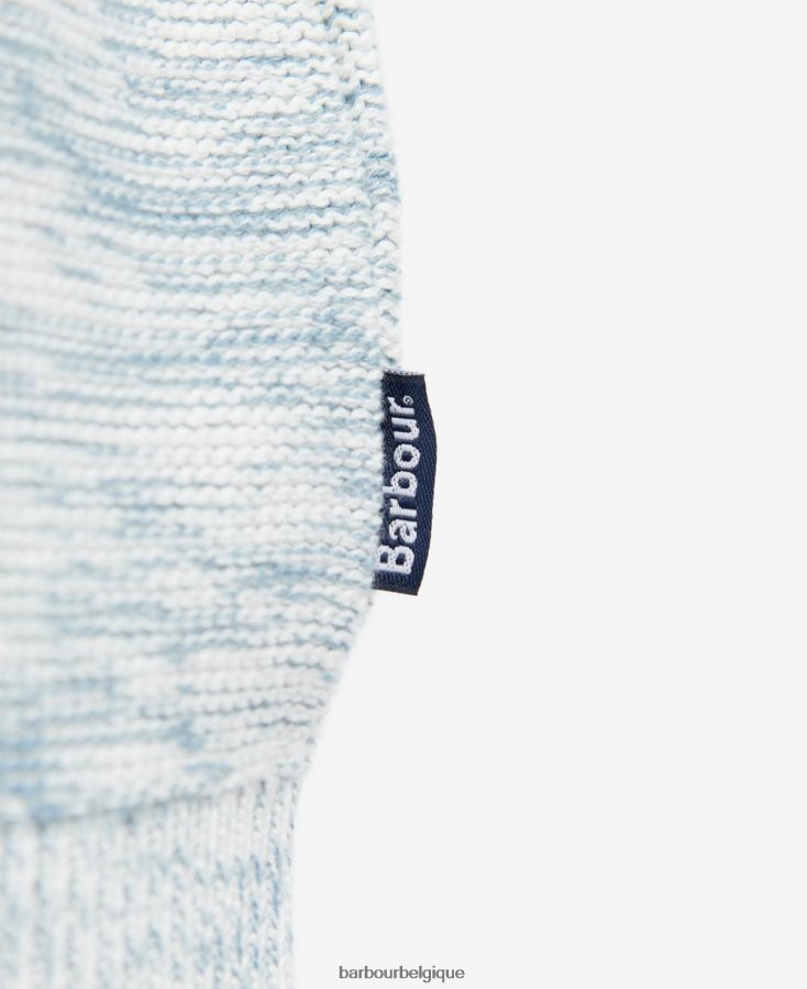 vêtements Barbour pull à col ras du cou en maille ombre brading poudre bleue Hommes T2L6ZP1123