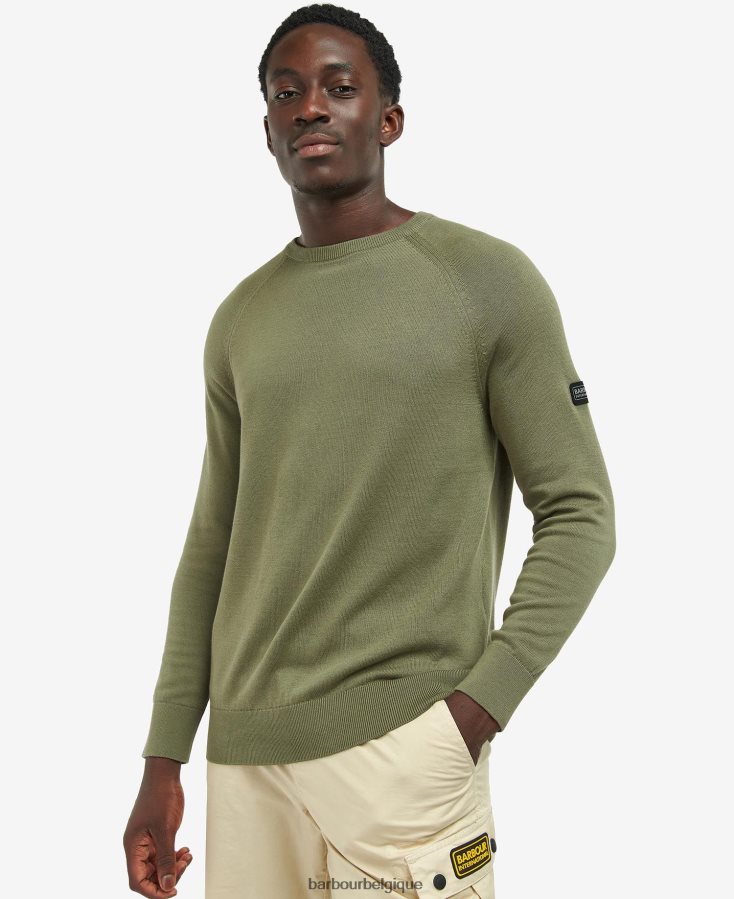 vêtements Barbour pull à col rond en coton marine internationale Hommes T2L6ZP1121