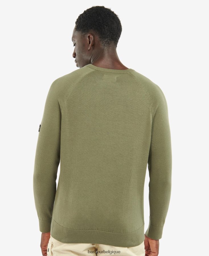vêtements Barbour pull à col rond en coton marine internationale Hommes T2L6ZP1121