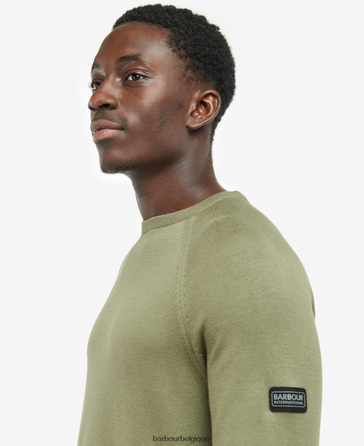 vêtements Barbour pull à col rond en coton marine internationale Hommes T2L6ZP1121