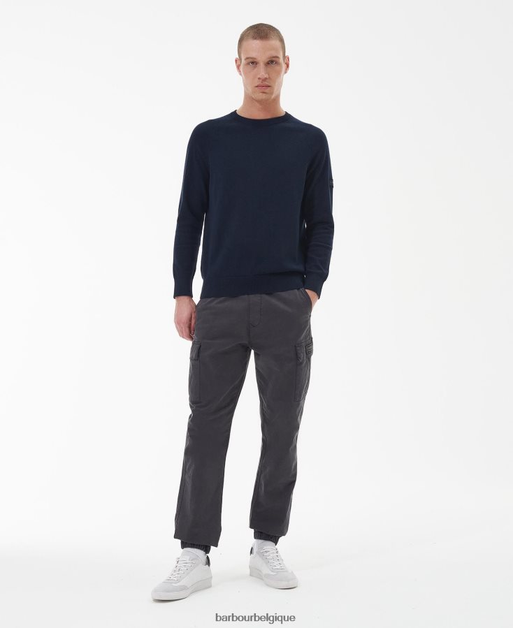 vêtements Barbour pull à col rond en coton marne anthracite Hommes T2L6ZP1086