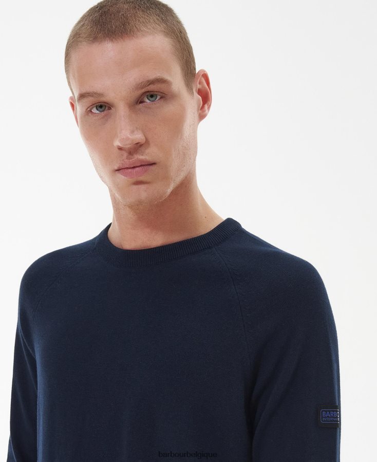 vêtements Barbour pull à col rond en coton marne anthracite Hommes T2L6ZP1086