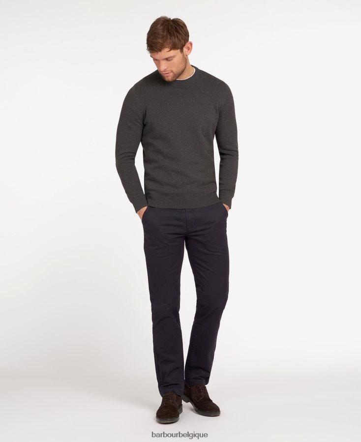 vêtements Barbour pull à col rond en coton pima brume Hommes T2L6ZP1094