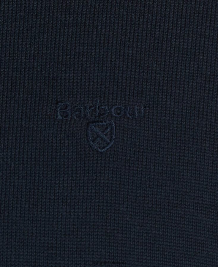 vêtements Barbour pull à col rond en coton pima charbon Hommes T2L6ZP1075