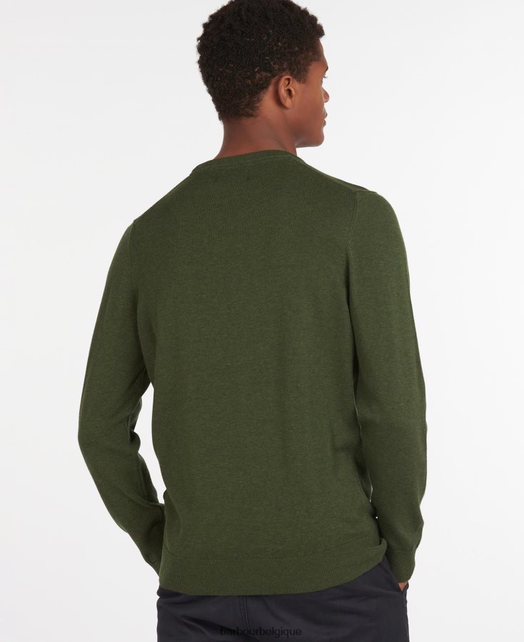 vêtements Barbour pull à col rond en coton pima gris Hommes T2L6ZP1080