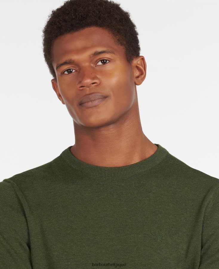 vêtements Barbour pull à col rond en coton pima gris Hommes T2L6ZP1080