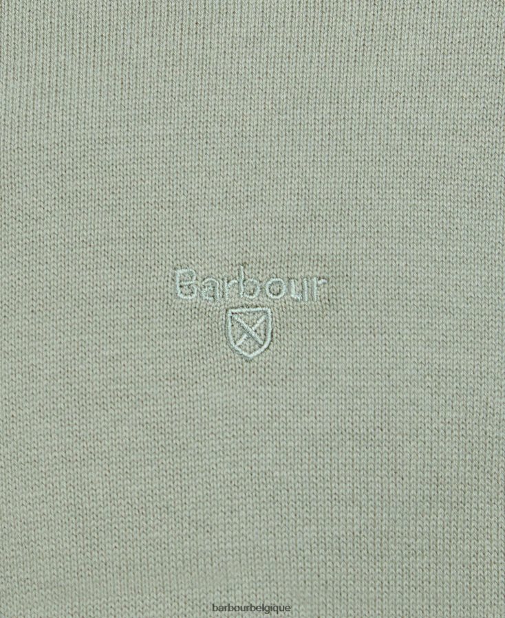 vêtements Barbour pull à col rond en coton pima vert agave Hommes T2L6ZP1102