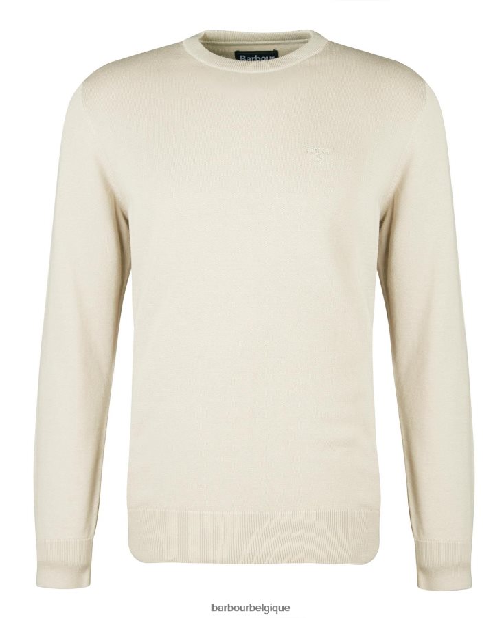 vêtements Barbour pull à col rond en coton pima vert agave Hommes T2L6ZP1104