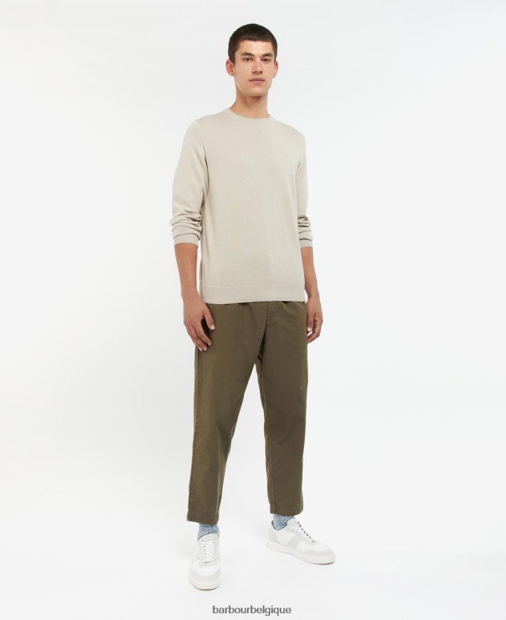 vêtements Barbour pull à col rond en coton pima vert agave Hommes T2L6ZP1104