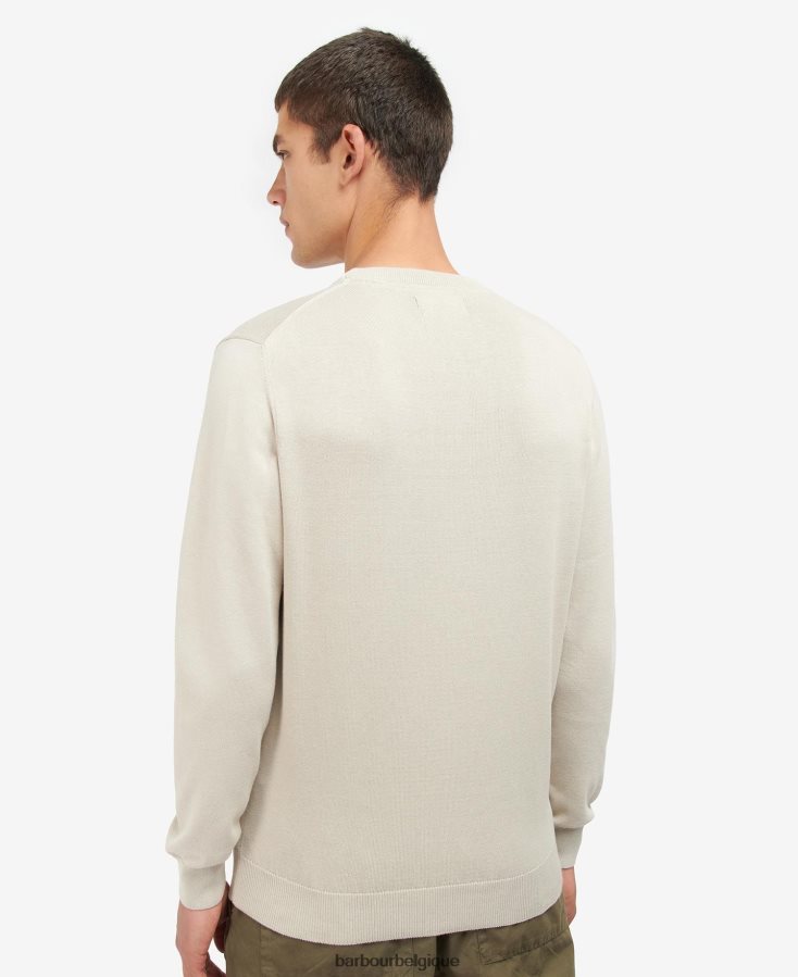 vêtements Barbour pull à col rond en coton pima vert agave Hommes T2L6ZP1104