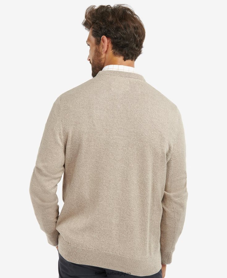 vêtements Barbour pull à col rond en maille firle marne olive Hommes T2L6ZP1110