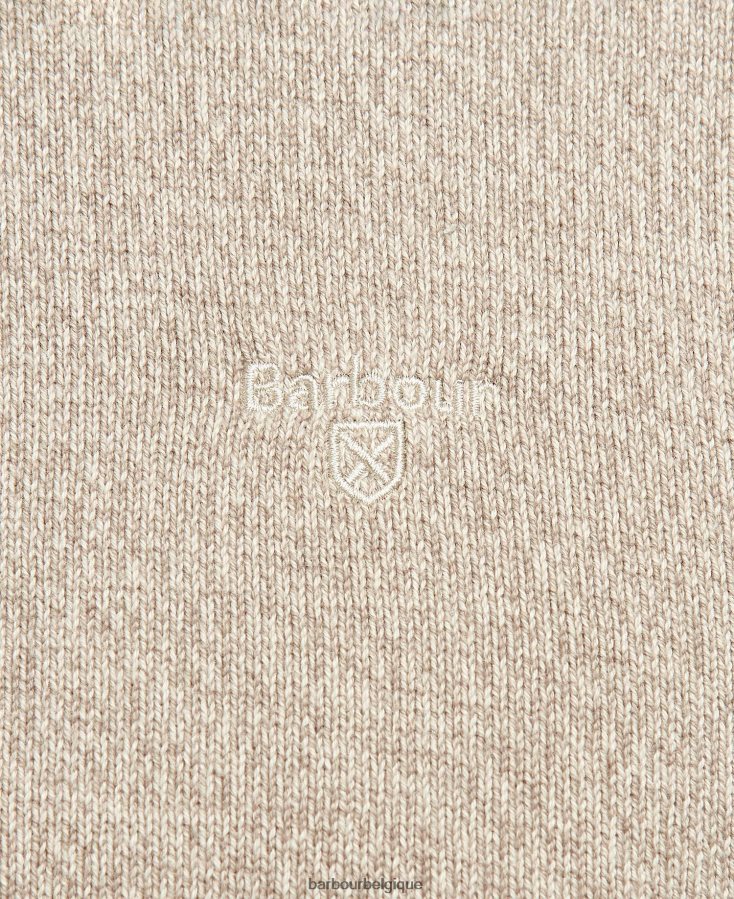 vêtements Barbour pull à col rond en maille firle marne olive Hommes T2L6ZP1110