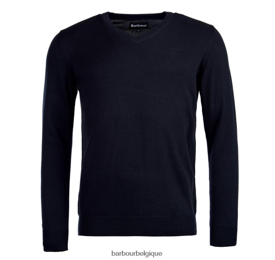 vêtements Barbour pull col v en coton pima cobalight marne Hommes T2L6ZP1087