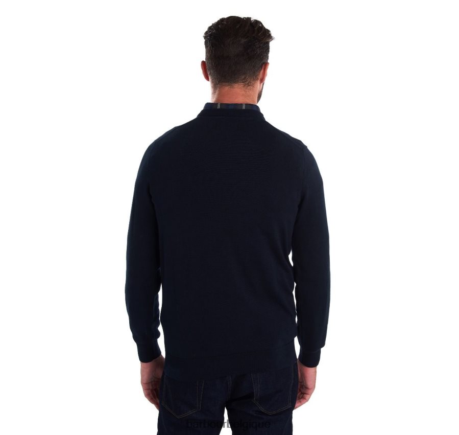 vêtements Barbour pull col v en coton pima cobalight marne Hommes T2L6ZP1087
