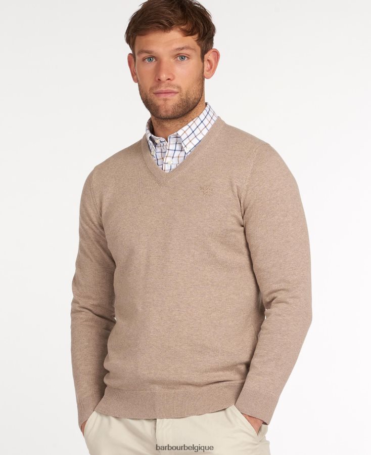 vêtements Barbour pull col v en coton pima cobalight marne Hommes T2L6ZP1091