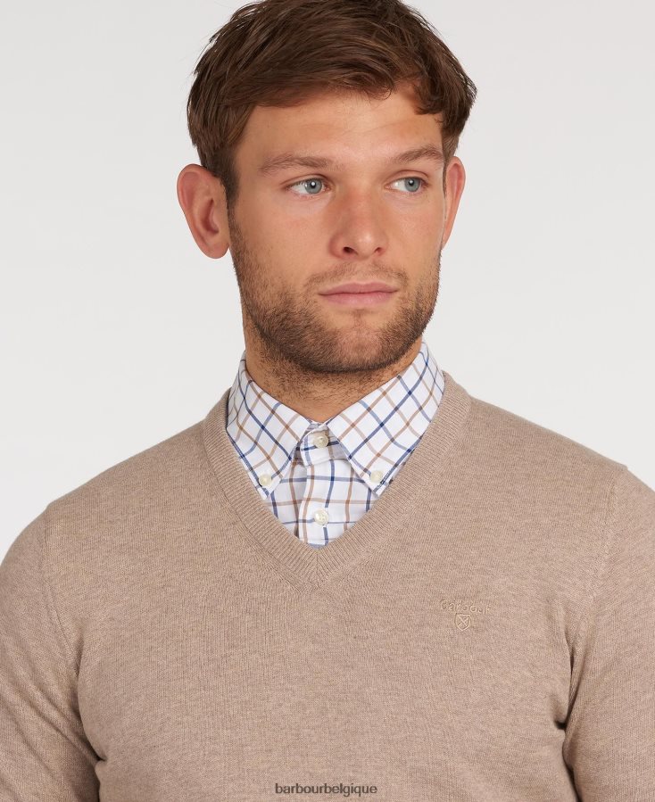 vêtements Barbour pull col v en coton pima cobalight marne Hommes T2L6ZP1091