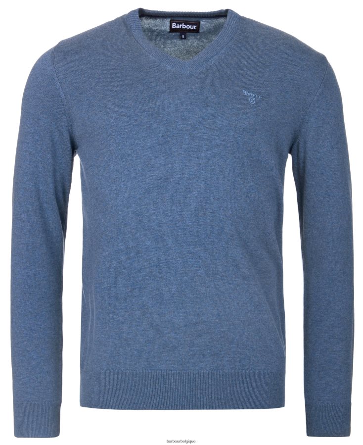 vêtements Barbour pull col v en coton pima cobalight marne Hommes T2L6ZP1097