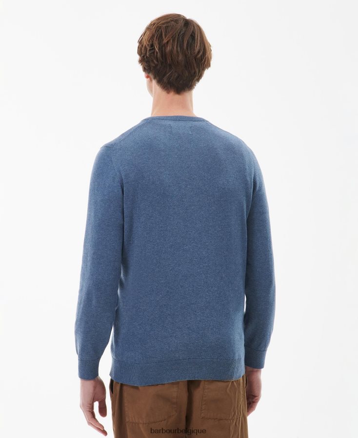 vêtements Barbour pull col v en coton pima cobalight marne Hommes T2L6ZP1097