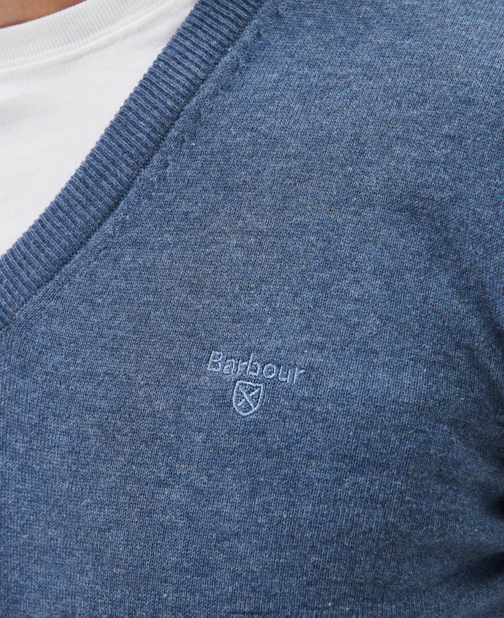 vêtements Barbour pull col v en coton pima cobalight marne Hommes T2L6ZP1097