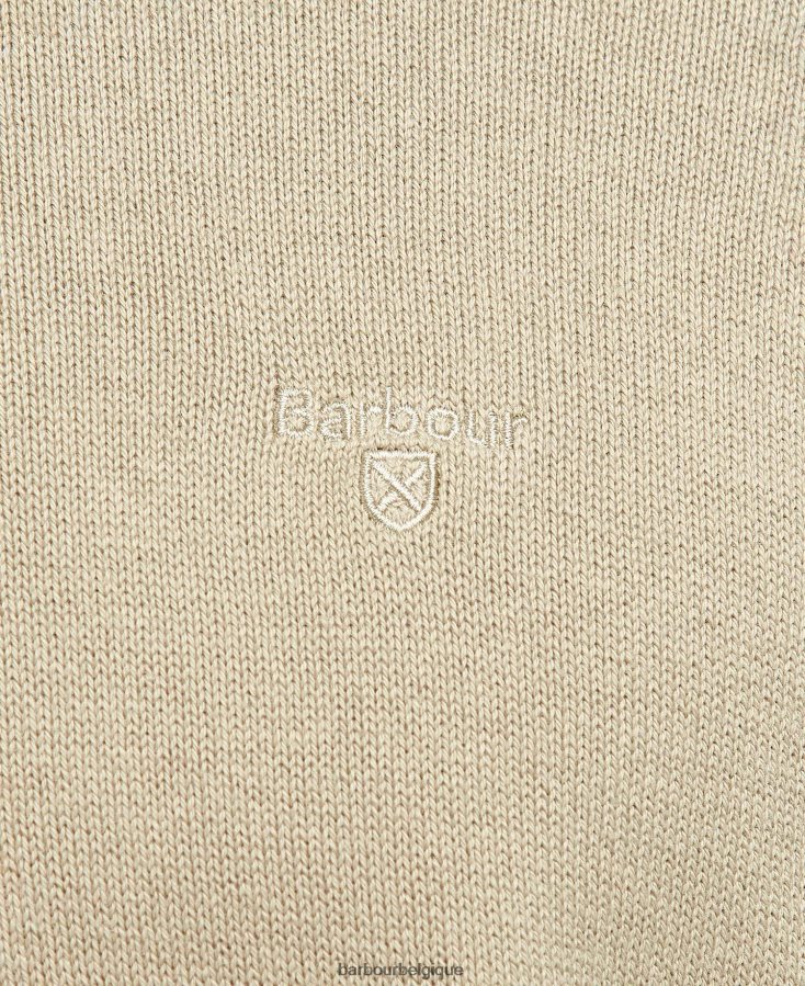 vêtements Barbour pull demi-zip en coton gris chiné Hommes T2L6ZP1078