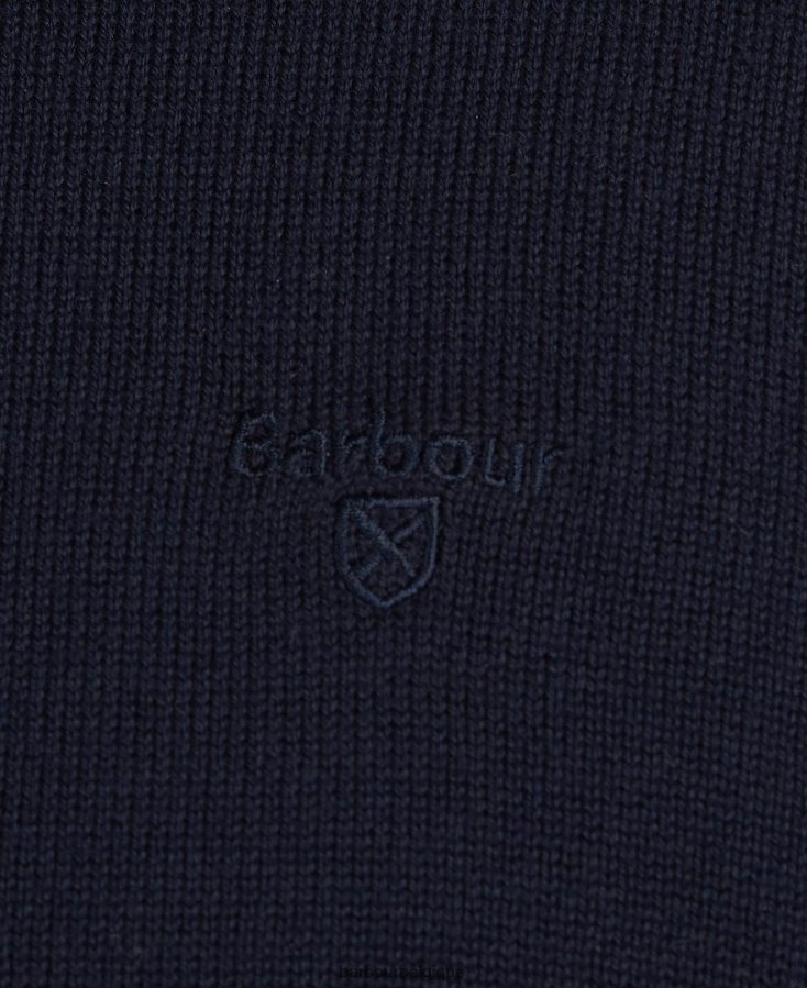 vêtements Barbour pull demi-zip en coton gris chiné Hommes T2L6ZP1081