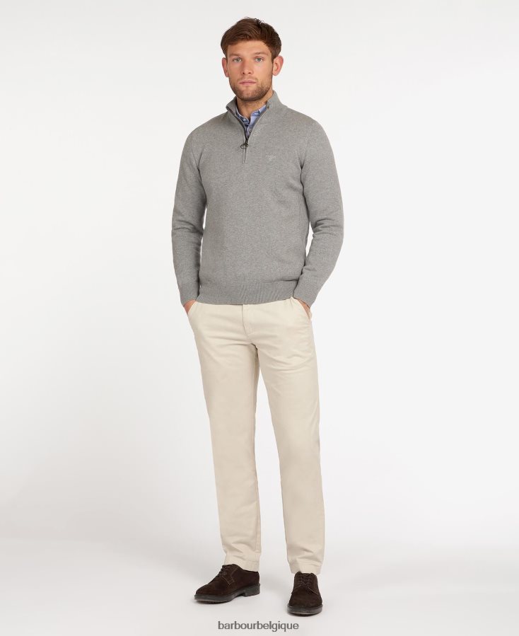 vêtements Barbour pull demi-zip en coton marine Hommes T2L6ZP1085