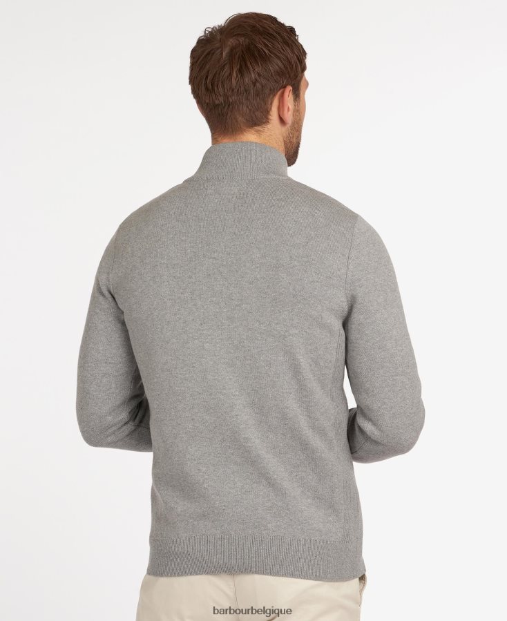 vêtements Barbour pull demi-zip en coton marine Hommes T2L6ZP1085