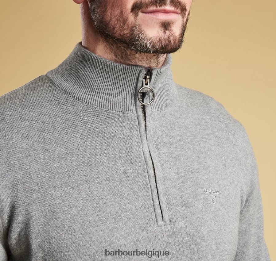 vêtements Barbour pull demi-zip en coton marine Hommes T2L6ZP1085