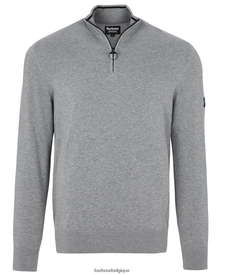 vêtements Barbour pull demi-zip en coton marne anthracite Hommes T2L6ZP1107