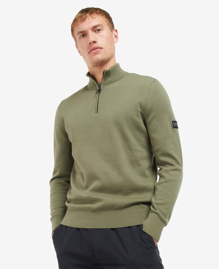 vêtements Barbour pull demi-zip en coton marne anthracite Hommes T2L6ZP1118