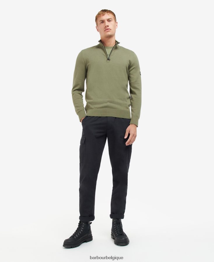 vêtements Barbour pull demi-zip en coton marne anthracite Hommes T2L6ZP1118