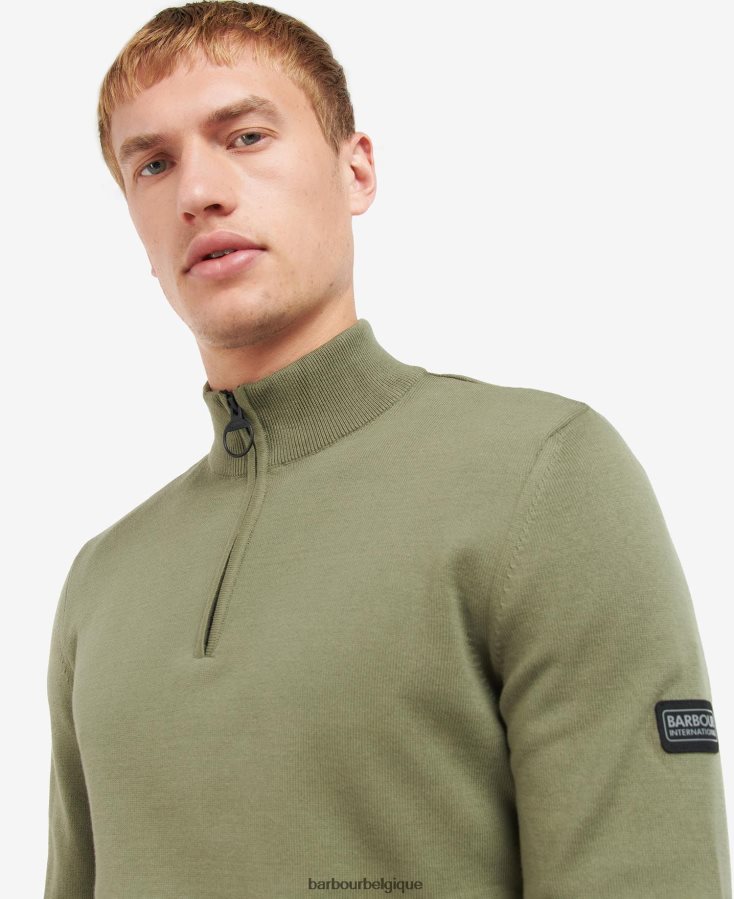 vêtements Barbour pull demi-zip en coton marne anthracite Hommes T2L6ZP1118