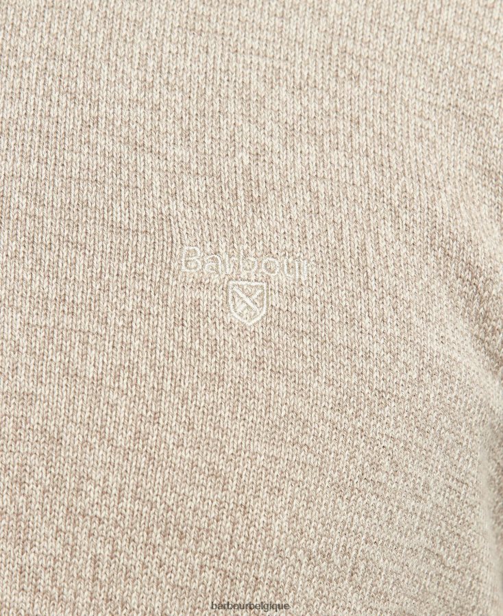 vêtements Barbour pull à demi-zip en maille firle marne olive Hommes T2L6ZP1077