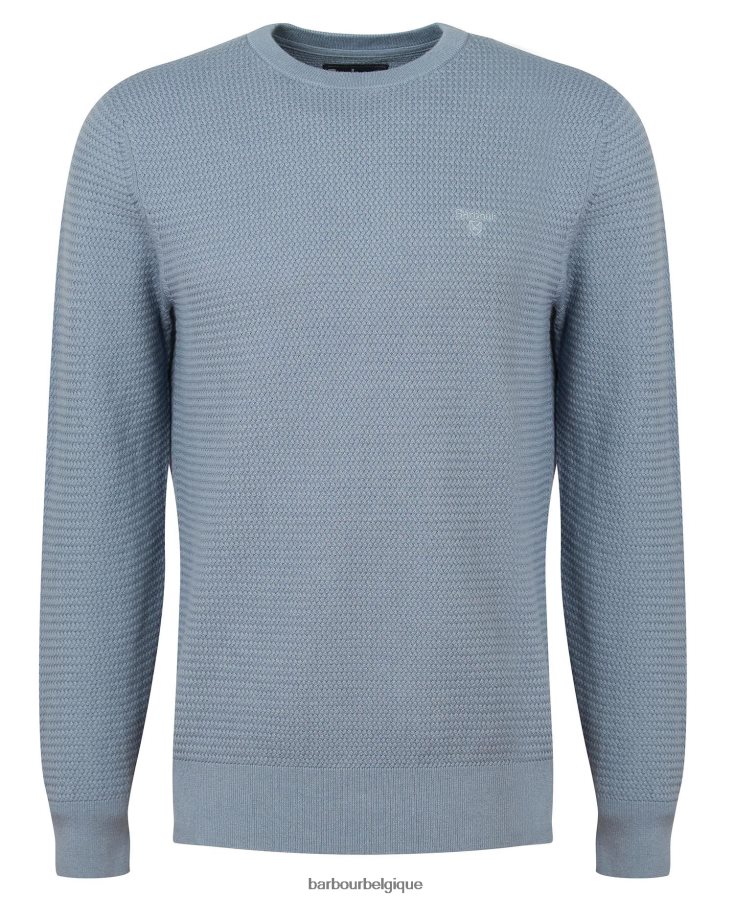 vêtements Barbour pull fleming à col rond bleu lavé Hommes T2L6ZP1093