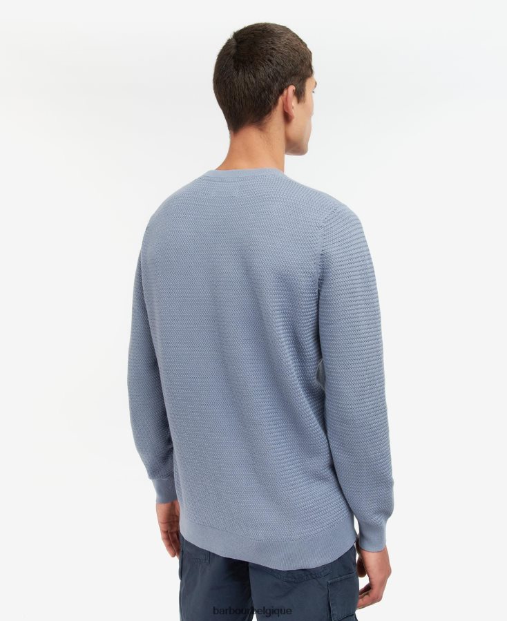 vêtements Barbour pull fleming à col rond bleu lavé Hommes T2L6ZP1093