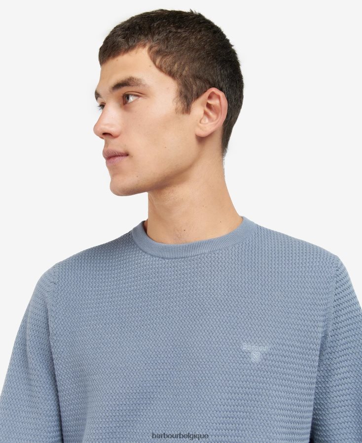 vêtements Barbour pull fleming à col rond bleu lavé Hommes T2L6ZP1093