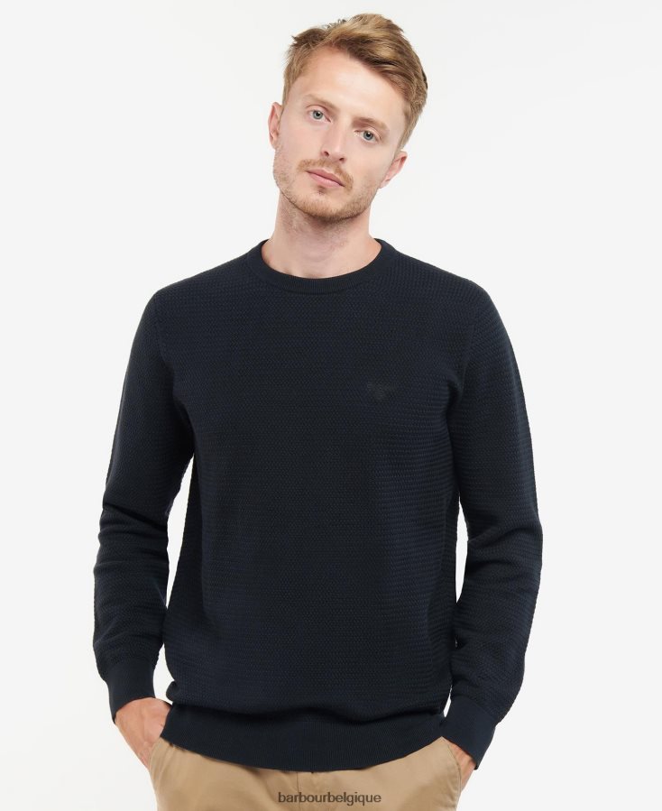 vêtements Barbour pull fleming à col rond bleu lavé Hommes T2L6ZP1127