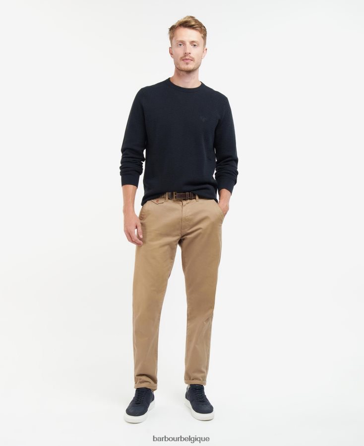 vêtements Barbour pull fleming à col rond bleu lavé Hommes T2L6ZP1127