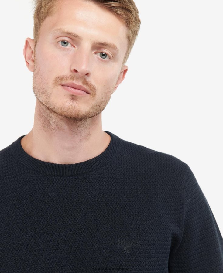 vêtements Barbour pull fleming à col rond bleu lavé Hommes T2L6ZP1127