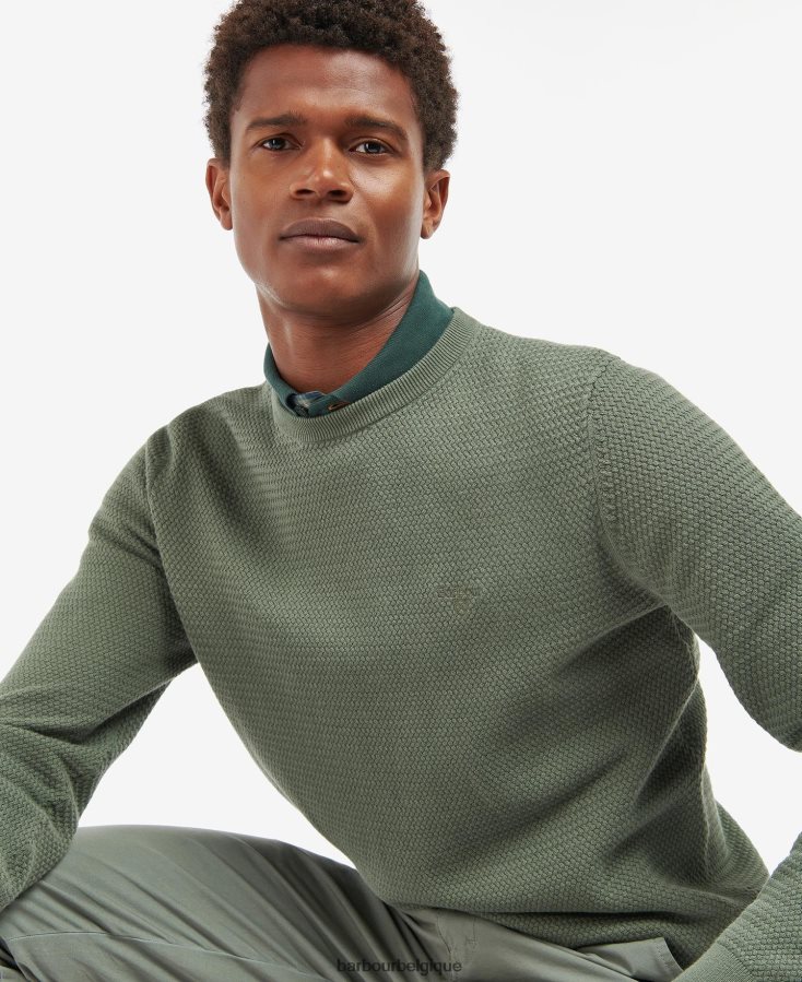 vêtements Barbour pull fleming à col rond bleu lavé Hommes T2L6ZP1128